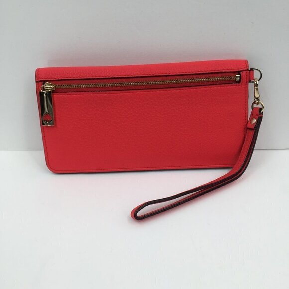 Kate Spade Erin Grey Street Geranium pink wallet wristlet leather clutch new - Picture 3 of 7